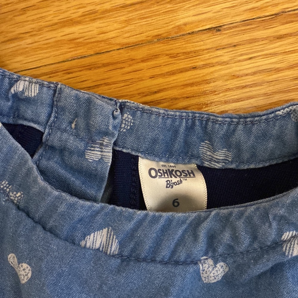 Oshkosh size 6 chambray with hearts dress. Adorable! - Picture 4 of 5